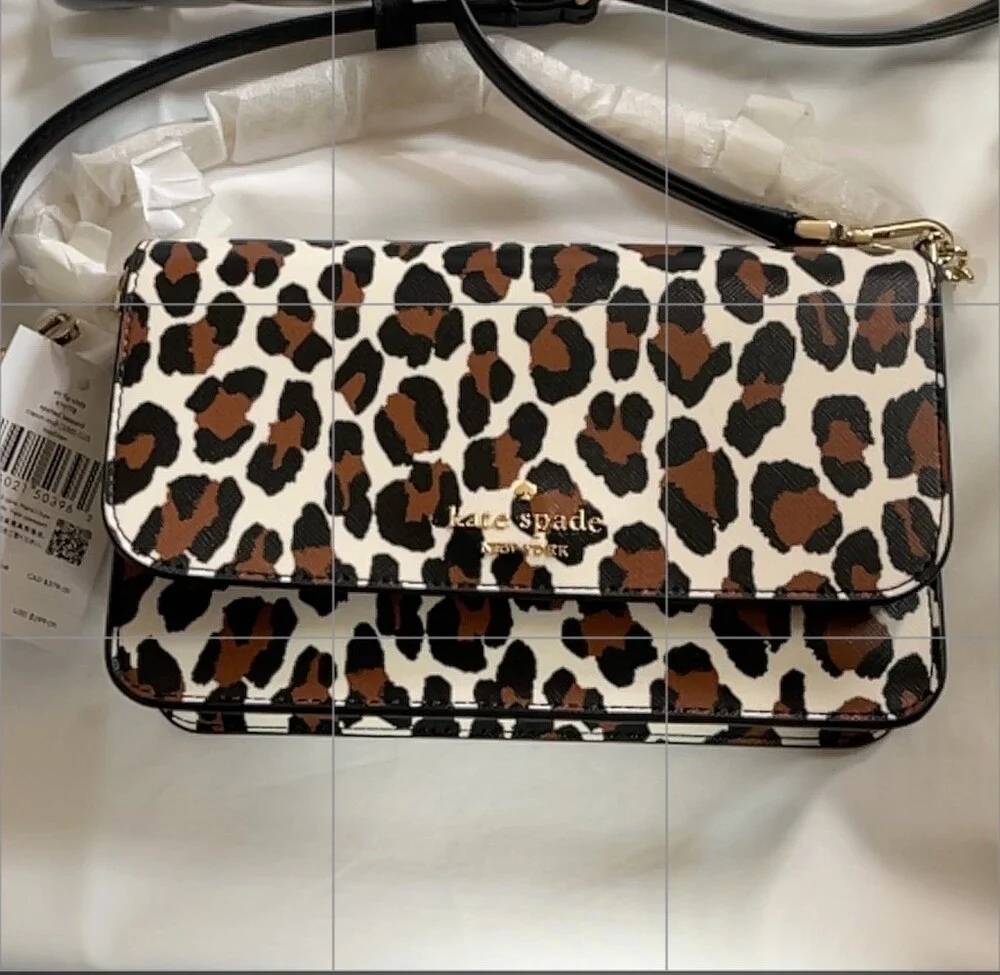 SOLD 
Kate Spade New York Madison Small Flap Crossbody Bag Black Leopard Print - Picture 10 of 10